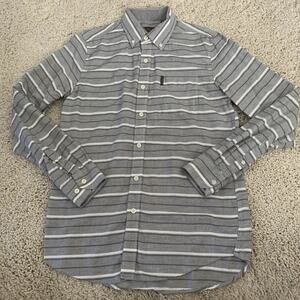 Ben Sherman Shirt Mens Small Gray Striped Long Sleeve Woven Button Up